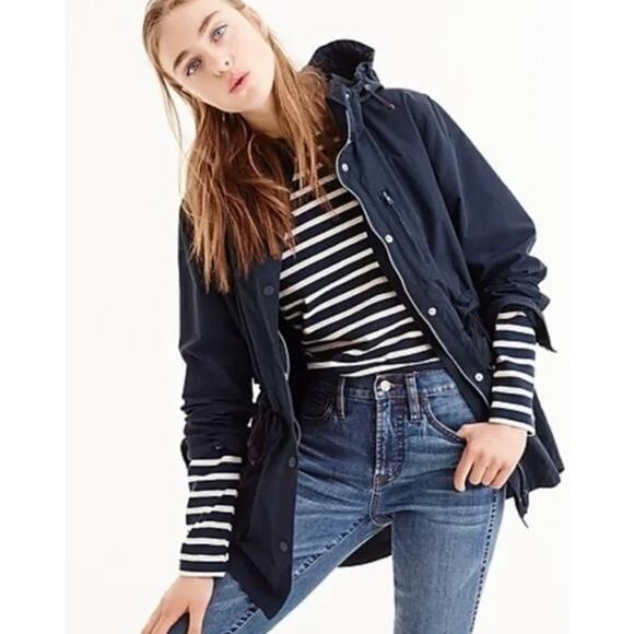 J. Crew Jackets & Blazers - J. Crew Perfect Lightweight Jacket Water Resistant Defined Waist Navy Size XS